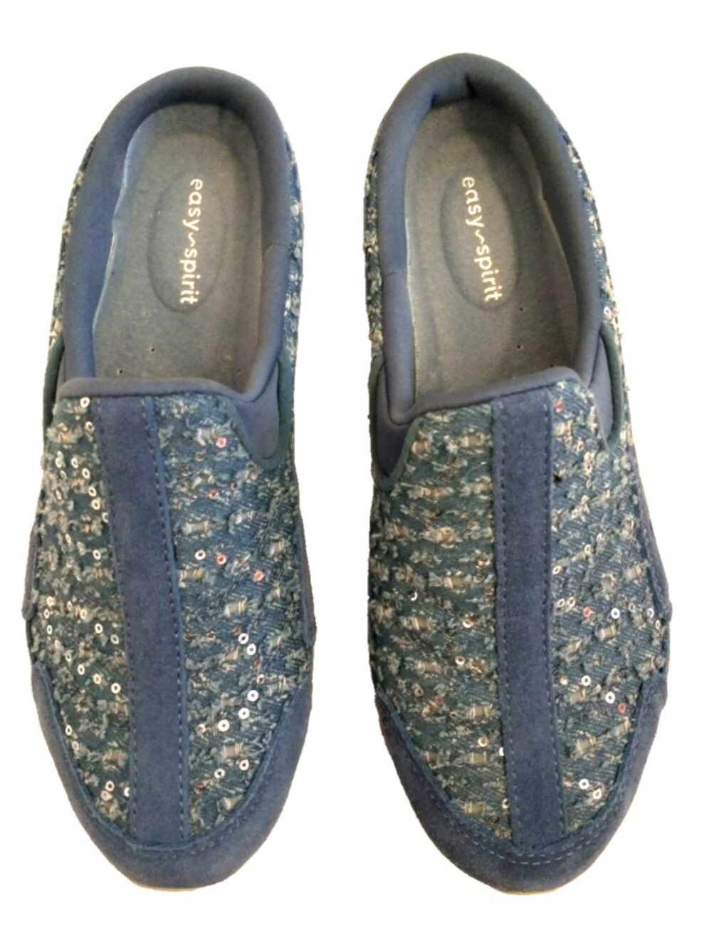 Easy Spirit Women's Traveltime Blue Gray Slip On Sneaker Mules -  8.5M
